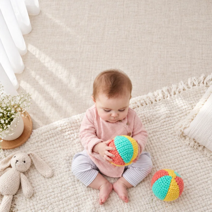 Colorful baby's first beach ball pattern for fun summer days