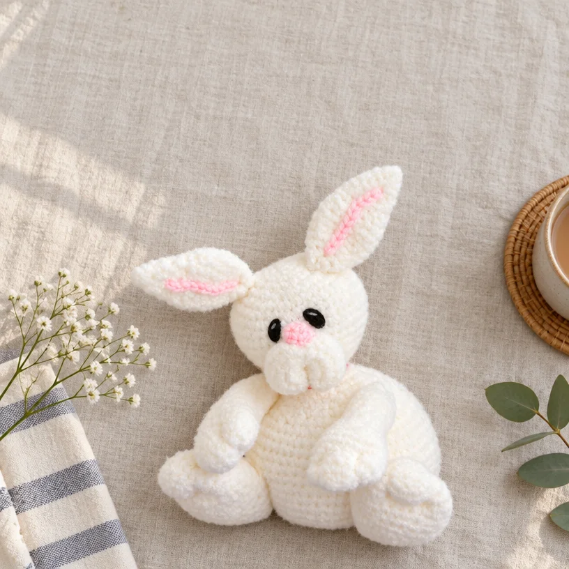 Flopsy Bunny crochet toy pattern for beginners and kids